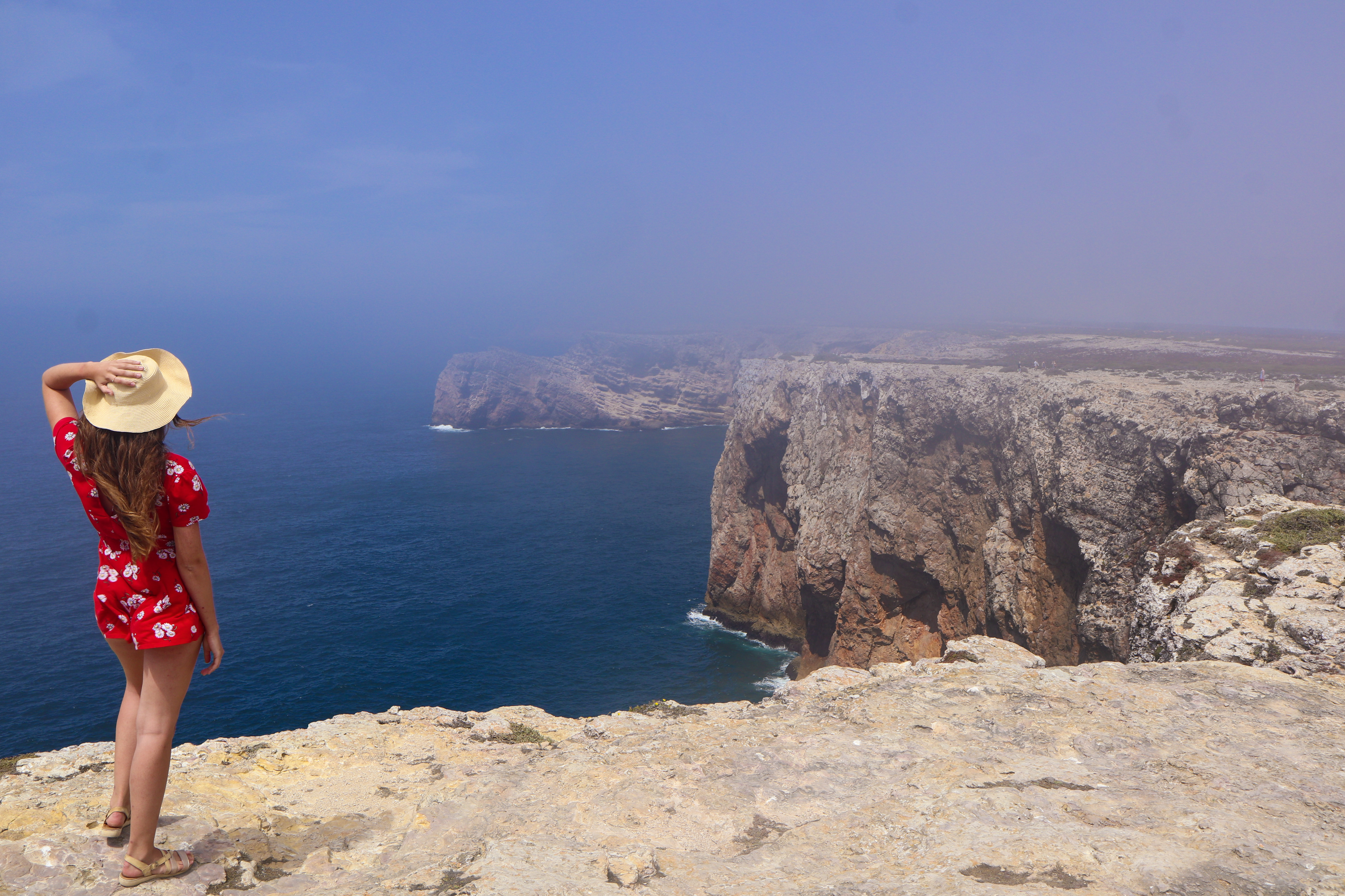 Standing in the clouds at the Cabo de São Vicente